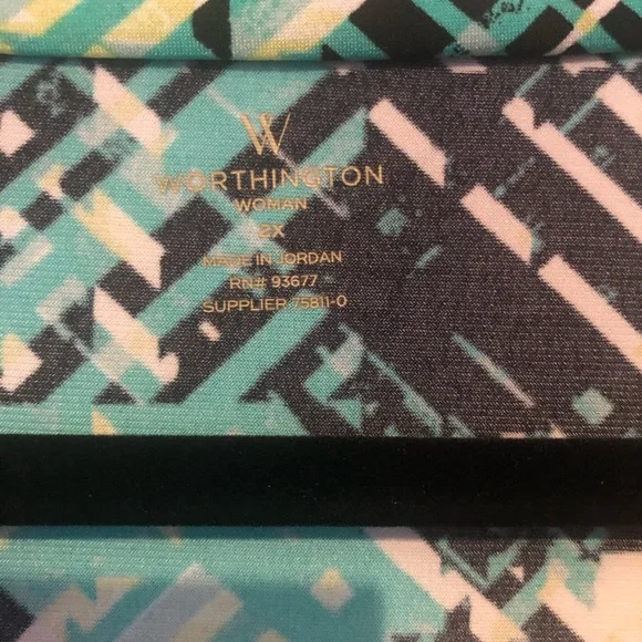 Worthington abstract print cowl neck top sz 2X NWT - Picture 2 of 6
